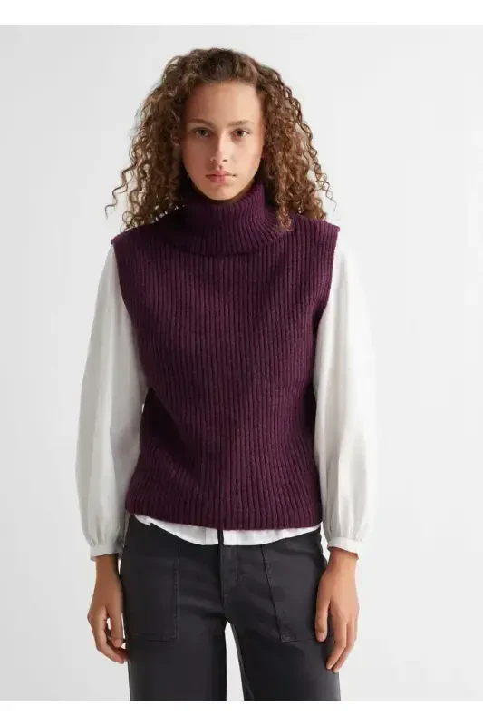 Chunky Knit Vest-Heather - 1