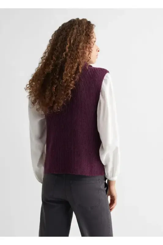 Chunky Knit Vest-Heather - 4