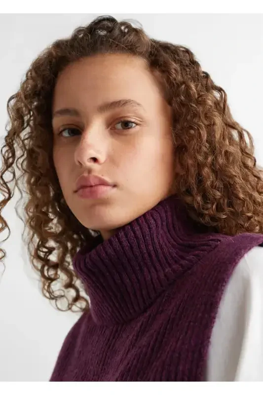 Chunky Knit Vest-Heather - 6