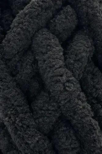 Chunky Qo'lda To'qilgan Ip 200 gr Barmoq Bilan To'qish Ipi Qora-Qora - SENSY (1)