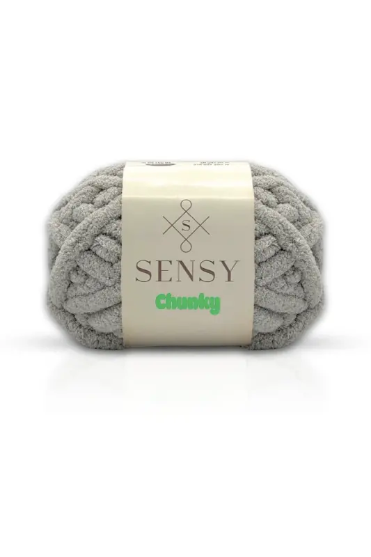 Chunky Qo'lda To'qilgan Ip 200 gr Panduf Adyol Ipi Barmoq To'qish Ipi Sharf Beret Shlyapa Barmoq Ip Och Kulrang-Och Kulrang - SENSY