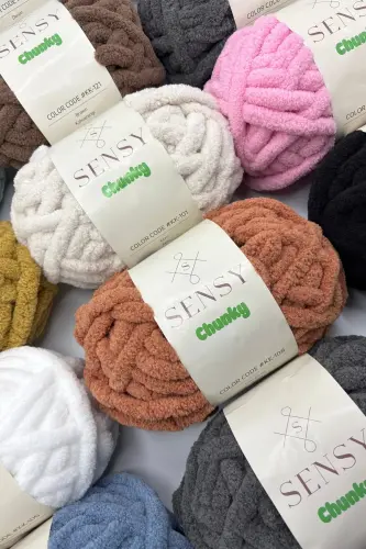 Chunky Qo'lda To'qilgan Ip 200 gr Panduf Adyol Ipi Barmoq To'qish Ipi Sharf Beret Shlyapa Barmoq Ip Och Kulrang-Och Kulrang - 3