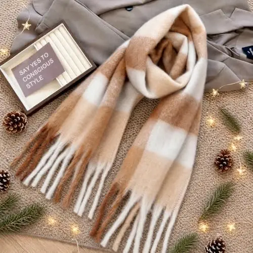 Chunky Winter Scarf for Women Warm Scarf Large Scarves | Soft CasModazoneere Feel Anti-pill Fabric, Oversized 90