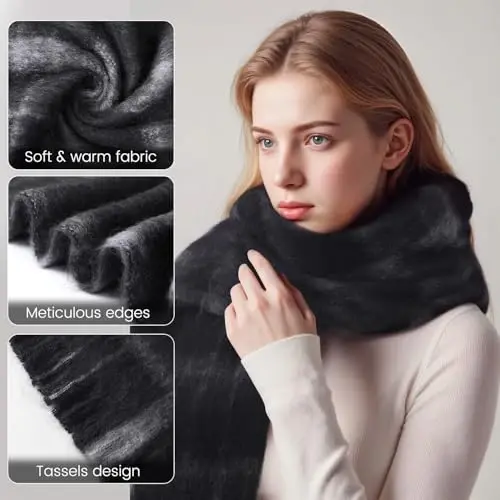 Chunky Winter Scarf for Women Warm Scarf Large Scarves | Soft CasModazoneere Feel Anti-pill Fabric, Oversized 90