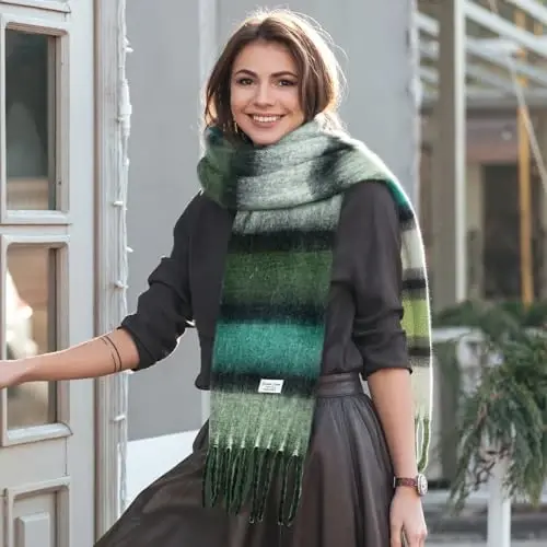 Chunky Winter Scarf for Women Warm Scarf Large Scarves | Soft CasModazoneere Feel Anti-pill Fabric, Oversized 90