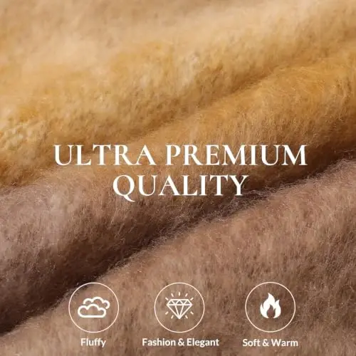 Chunky Winter Scarf for Women Warm Scarf Large Scarves | Soft CasModazoneere Feel Anti-pill Fabric, Oversized 90
