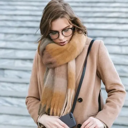 Chunky Winter Scarf for Women Warm Scarf Large Scarves | Soft CasModazoneere Feel Anti-pill Fabric, Oversized 90