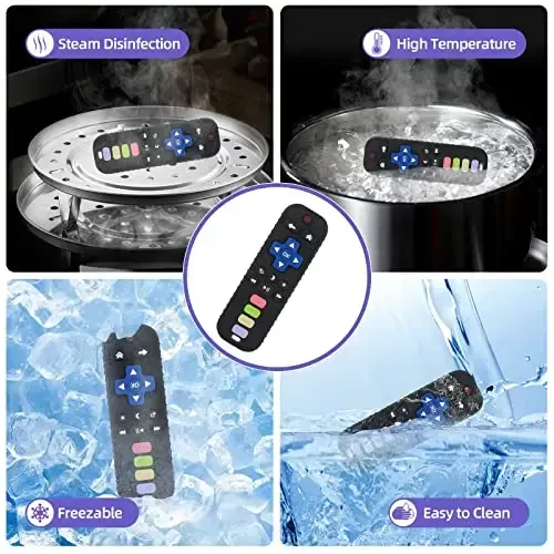 Chuya Baby Remote Control Teether Toy Chew Toy for Babies 3-24 Months Teething Relief Baby Toys for Infants Black+Purple - 5