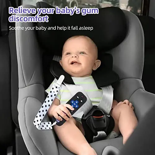 Chuya Baby Teether for Babies 3 6 12 18 24 Months TV Remote Control Shape | Soft Gums Chew Toys Black+Blue - 12