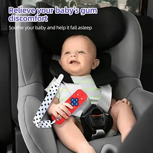 Chuya Remote Teethers Silicone Baby Teething Toys, TV Remote Teether Toy Red - 6