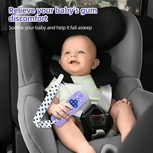 Chuya Silicone Baby Teether Chew Toy for Babies 3-24 Months, Teething Relief Baby Toys for Infants Remote Control Shape (3 Pack) - 5