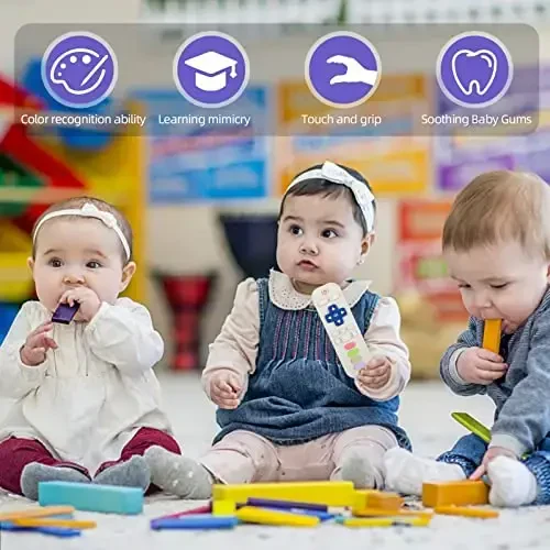 Chuya Silicone Baby Teether Toy TV Pulti Shaklidagi Chaynaladigan O'yinchoq 3+ Oylik Chaqaloqlar Uchun, Tish Chiqarish Og'rig'ini Yengillashtiruvchi Chaqaloqlar Uchun O'yinchoqlar (Oq) - 7