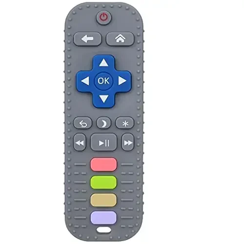 Chuya TV Remote Teether for 3-12-18 Months Babies Infant Toddlers Remote Teethers Silicone Baby Teething Toys - 1