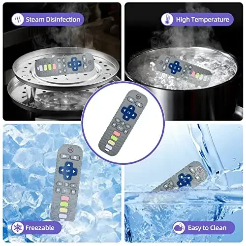 Chuya TV Remote Teether for 3-12-18 Months Babies Infant Toddlers Remote Teethers Silicone Baby Teething Toys - 4