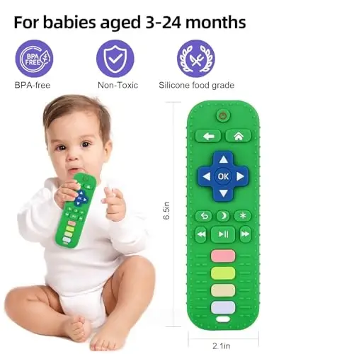 Chuya Uzaktan Diş Kaşıyıcılar Silikon Bebek Dişlik Oyuncakları TV Uzaktan Diş Kaşıyıcı Oyuncak - 2