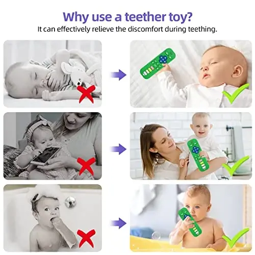 Chuya Uzaktan Diş Kaşıyıcılar Silikon Bebek Dişlik Oyuncakları TV Uzaktan Diş Kaşıyıcı Oyuncak - 4
