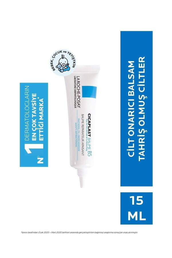 Cicaplast Baume B5 15 ml Quru va tirnashgan terilar uchun tiklovchi parvarish kremi - 3