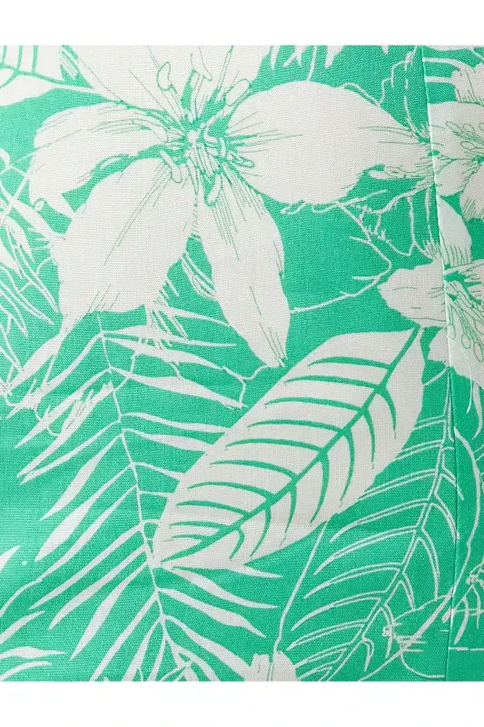 Çiçek Baskılı İp Askılı Mini Tulum - 6