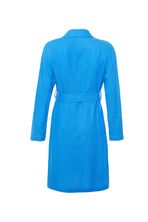 Çiçek Broşlu Keten Kap - 3