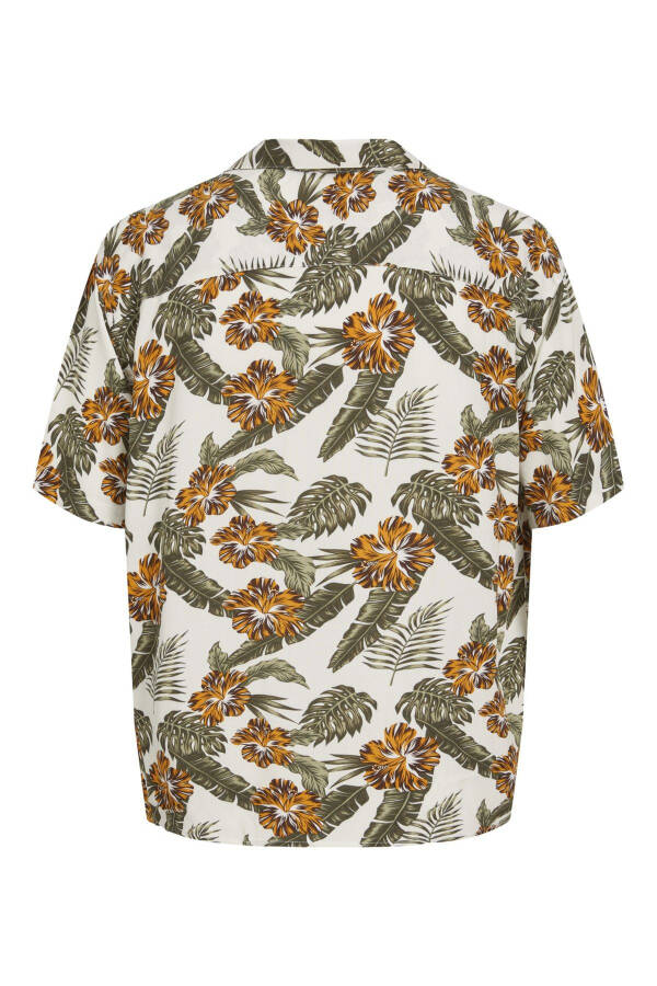 Çiçek Desenli Kisa Kollu Gömlek- Jeff-Cloud Dancer - 6