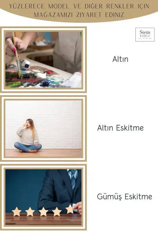 Çiçek Saksısı Dekoratif Kaktüs Saksı 1 Adet Gümüş Eskitme Renk Uygulamalı Model 14-GÜMÜŞ ESKİTME - 7