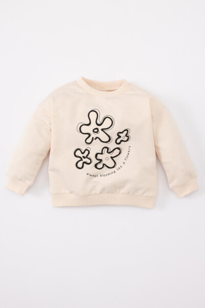 Çiçekli Bebek Sweatshirt - 1