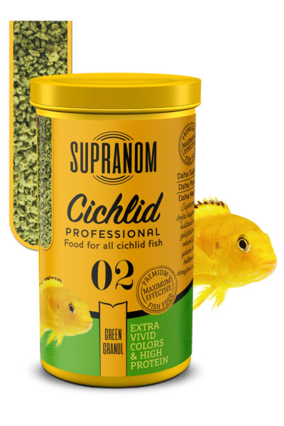 Cichlid Balık Yemi Yeşil Granül 4 Adet 250 ml (02) - 2