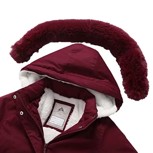 CICVSOC Girl's Long Coat Waterproof Winter Kids Outerwear Warm Parka Puffer Jacket with Hood - 4