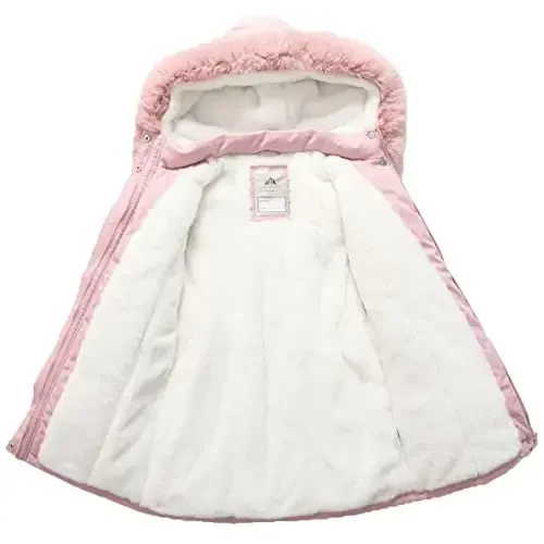 CICVSOC Girl's Long Coat Waterproof Winter Kids Outerwear Warm Parka Puffer Jacket with Hood - 4