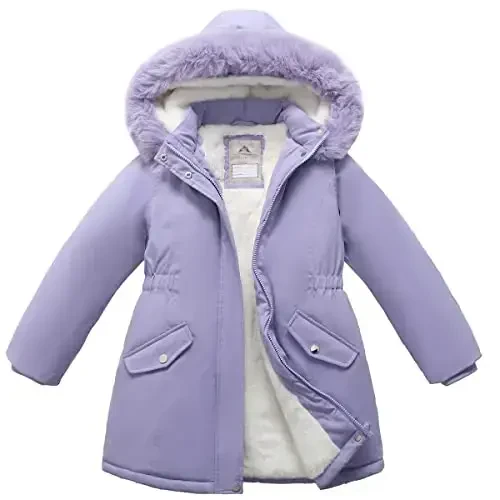 CICVSOC Girl's Long Coat Waterproof Winter Kids Outerwear Warm Parka Puffer Jacket with Hood - 2