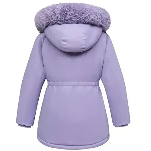 CICVSOC Girl's Long Coat Waterproof Winter Kids Outerwear Warm Parka Puffer Jacket with Hood - 3