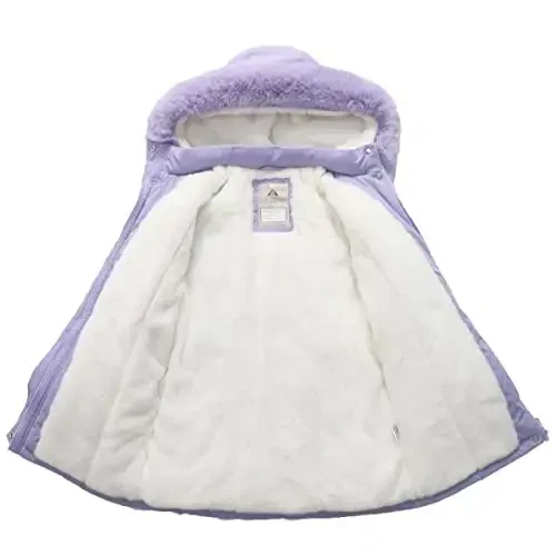 CICVSOC Girl's Long Coat Waterproof Winter Kids Outerwear Warm Parka Puffer Jacket with Hood - 5