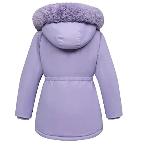 CICVSOC Girl's Long Coat Waterproof Winter Kids Outerwear Warm Parka Puffer Jacket with Hood - 3