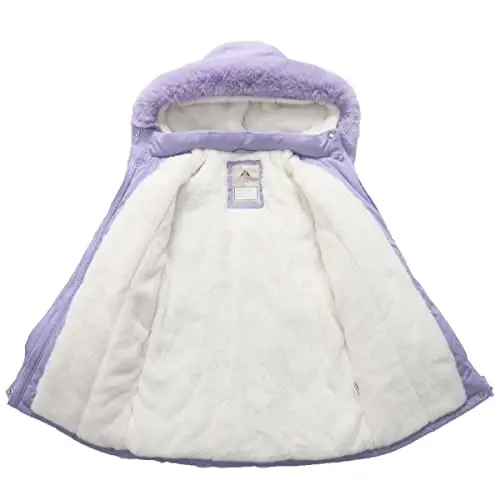 CICVSOC Girl's Long Coat Waterproof Winter Kids Outerwear Warm Parka Puffer Jacket with Hood - 5