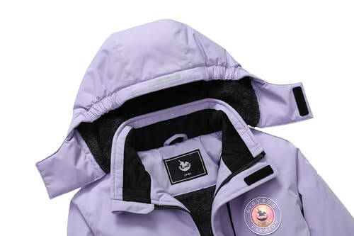 CICVSOC Girl's Ski Jacket Winter Outdoor Warm Snow Coat Kid's Snowboarding Windproof Jacket with Hood - 4