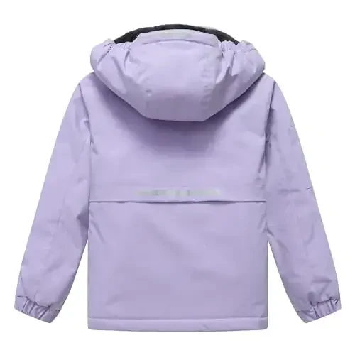 CICVSOC Girl's Ski Jacket Winter Outdoor Warm Snow Coat Kid's Snowboarding Windproof Jacket with Hood - 3