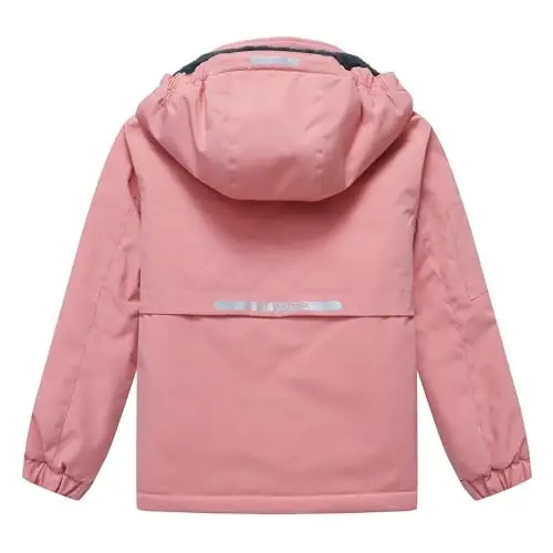 CICVSOC Girl's Ski Jacket Winter Outdoor Warm Snow Coat Kid's Snowboarding Windproof Jacket with Hood - CICVSOC (1)