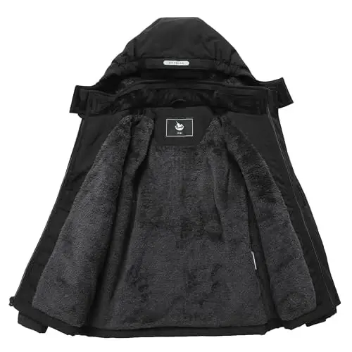 CICVSOC Girl's Ski Jacket Winter Outdoor Warm Snow Coat Kid's Snowboarding Windproof Jacket with Hood - 3