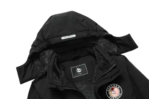 CICVSOC Girl's Ski Jacket Winter Outdoor Warm Snow Coat Kid's Snowboarding Windproof Jacket with Hood - 4