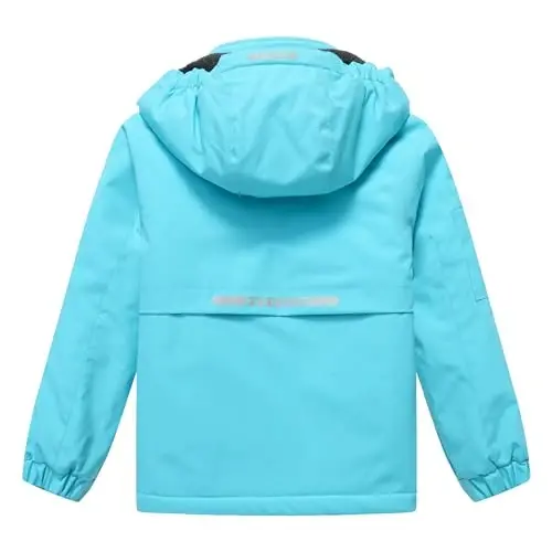 CICVSOC Girl's Ski Jacket Winter Outdoor Warm Snow Coat Kid's Snowboarding Windproof Jacket with Hood - 2