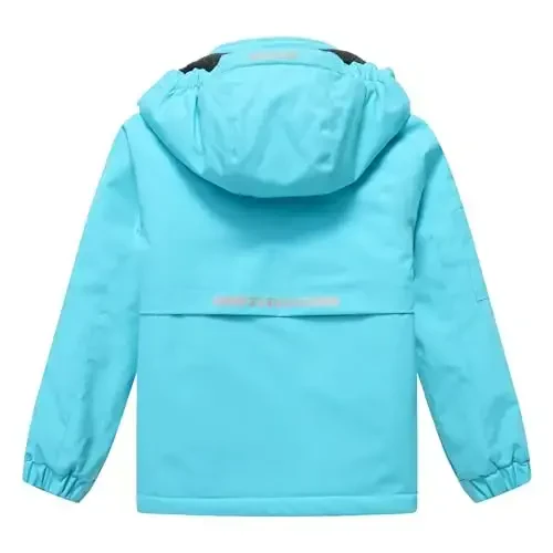 CICVSOC Girl's Ski Jacket Winter Outdoor Warm Snow Coat Kid's Snowboarding Windproof Jacket with Hood - 2
