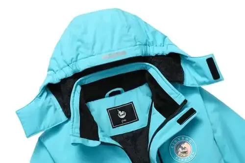 CICVSOC Girl's Ski Jacket Winter Outdoor Warm Snow Coat Kid's Snowboarding Windproof Jacket with Hood - 4