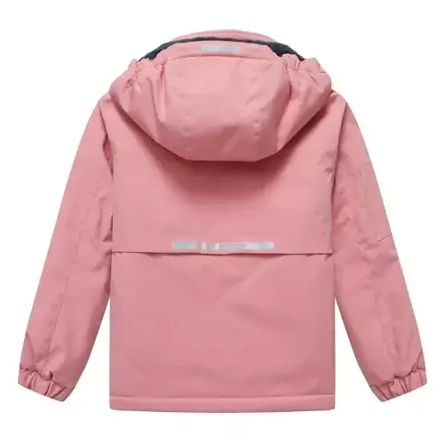 CICVSOC Girl's Ski Jacket Winter Outdoor Warm Snow Coat Kid's Snowboarding Windproof Jacket with Hood - 2