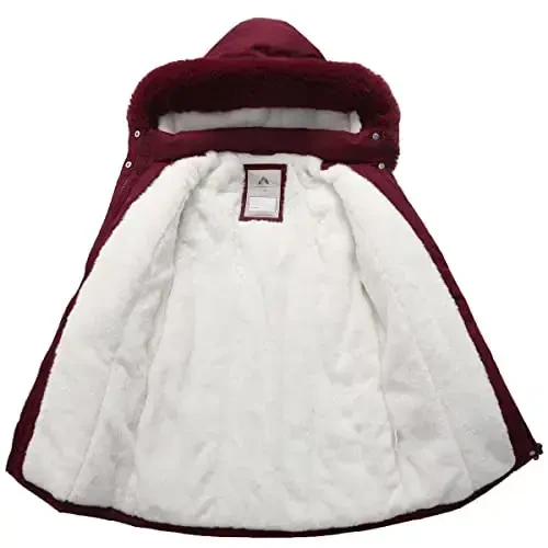 CICVSOC Girl's Long Coat Waterproof Winter Kids Outerwear Warm Parka Puffer Jacket with Hood - 5
