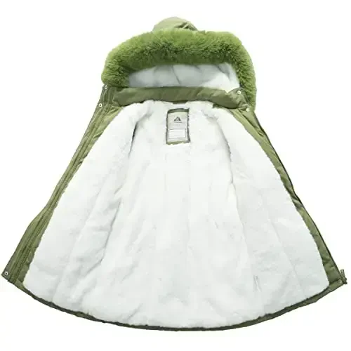 CICVSOC Girl's Long Coat Waterproof Winter Kids Outerwear Warm Parka Puffer Jacket with Hood - 4