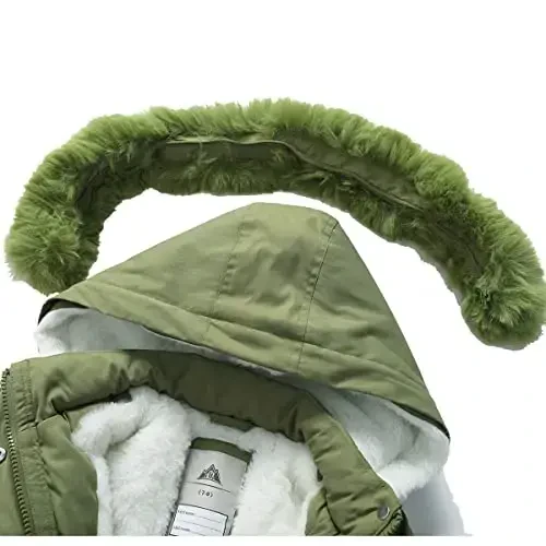 CICVSOC Girl's Long Coat Waterproof Winter Kids Outerwear Warm Parka Puffer Jacket with Hood - 5