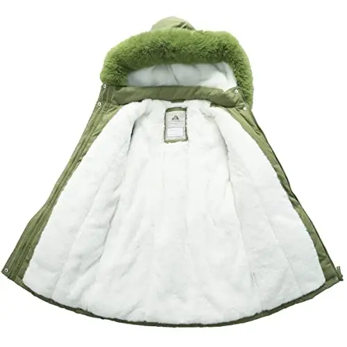 CICVSOC Girl's Long Coat Waterproof Winter Kids Outerwear Warm Parka Puffer Jacket with Hood - 4