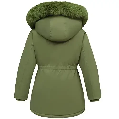 CICVSOC Qizlar uchun uzun palto Suv o'tkazmaydigan Qishki Bolalar ustki kiyimi Issiq Parka Puffer Kurtka kapüşon bilan - 2