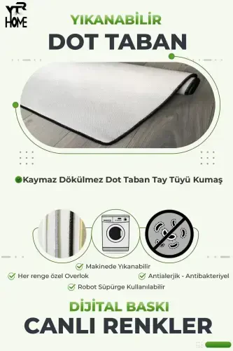 Цифровая печать, моющийся, нескользящий декоративный ковер для кухни и прихожей - серый - 3