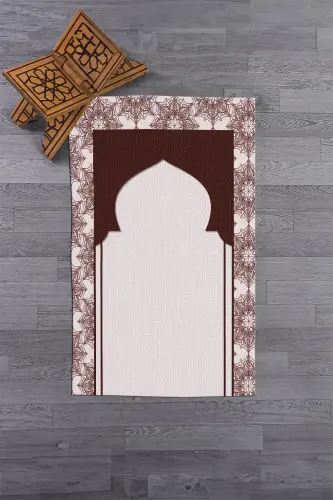 Цифровая печать, моющийся подарочный молитвенный коврик 70x130см, SECCADE-25-KAHVERENGİ,-KAHVERENGİ - 7